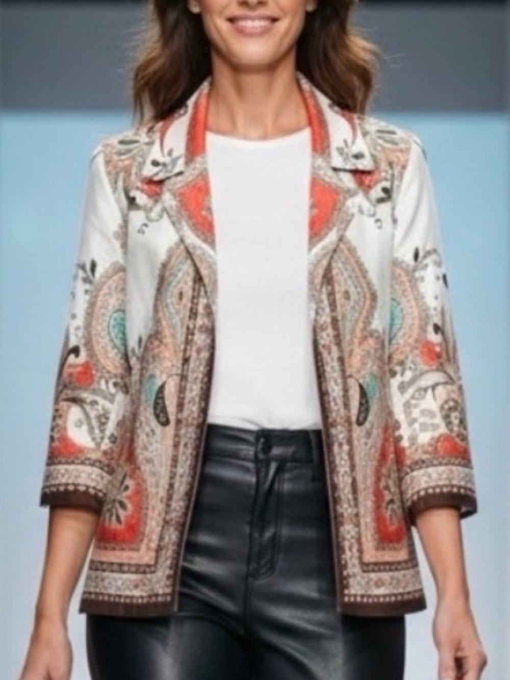 👛 (ANY 2/$45)Vintage ALLISON DALEY Petite Lined Boho Design Open Jacket